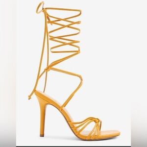 Express Mustard Strappy Heels